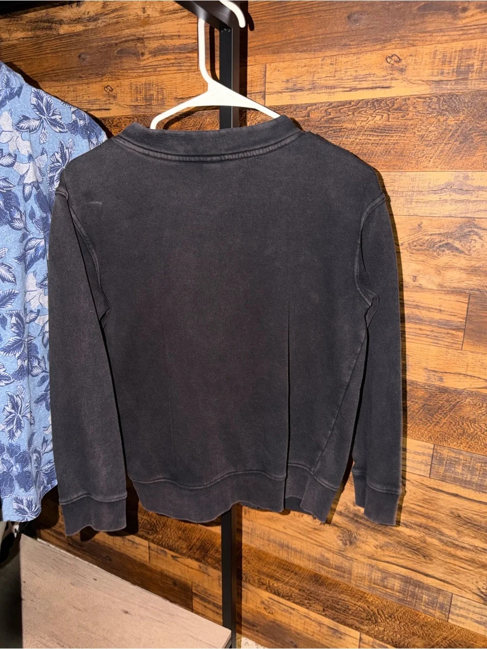 Men's Black Button-Front V-Neck Sweater
